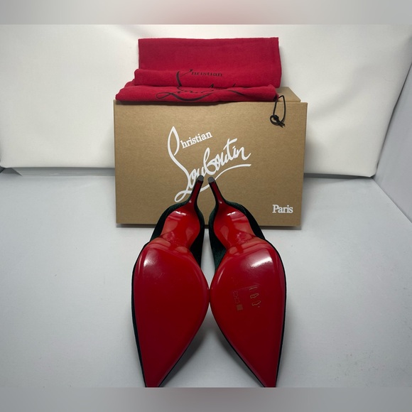 Christian Louboutin Dark Green Heels - Picture 4 of 10